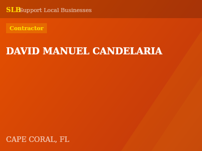 DAVID MANUEL CANDELARIA — Contractor in CAPE CORAL, FL