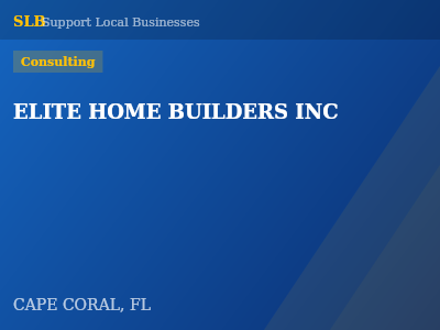 ELITE HOME BUILDERS INC — Consulting in CAPE CORAL, FL