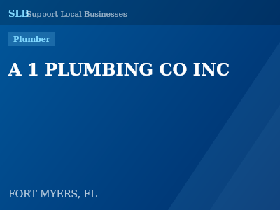 A 1 PLUMBING CO INC — Plumber in FORT MYERS, FL