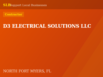 D3 ELECTRICAL SOLUTIONS LLC — Contractor in NORTH FORT MYERS, FL