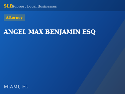 ANGEL MAX BENJAMIN ESQ — Attorney in MIAMI, FL