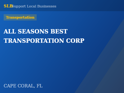 ALL SEASONS BEST TRANSPORTATION CORP — Transportation in CAPE CORAL, FL