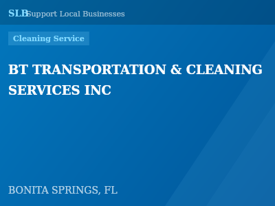 BT TRANSPORTATION & CLEANING SERVICES INC — Cleaning Service in BONITA SPRINGS, FL