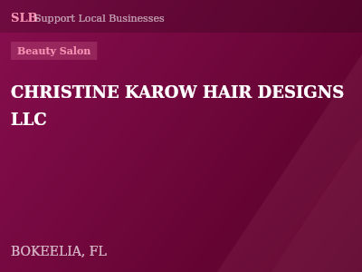 CHRISTINE KAROW HAIR DESIGNS LLC — Beauty Salon in BOKEELIA, FL