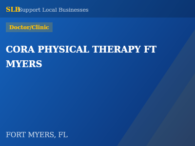 CORA PHYSICAL THERAPY FT MYERS — Doctor/Clinic in FORT MYERS, FL