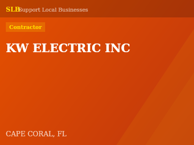 KW ELECTRIC INC — Contractor in CAPE CORAL, FL