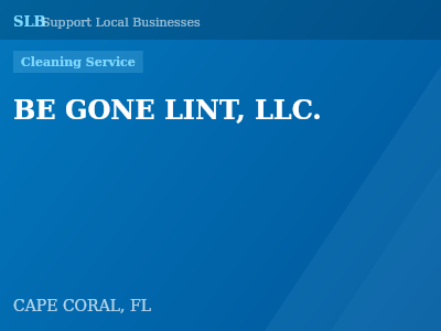 BE GONE LINT, LLC. — Cleaning Service in CAPE CORAL, FL