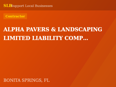 ALPHA PAVERS & LANDSCAPING LIMITED LIABILITY COMPANY — Contractor in BONITA SPRINGS, FL