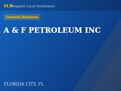 A & F PETROLEUM INC — General Business in FLORIDA CITY, FL