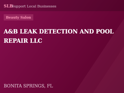 A&B LEAK DETECTION AND POOL REPAIR LLC — Beauty Salon in BONITA SPRINGS, FL
