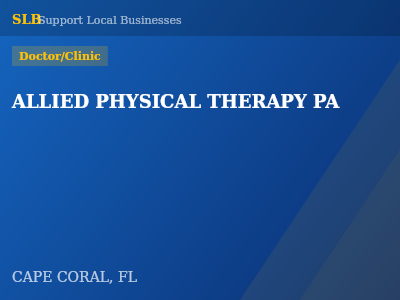 ALLIED PHYSICAL THERAPY PA — Doctor/Clinic in CAPE CORAL, FL