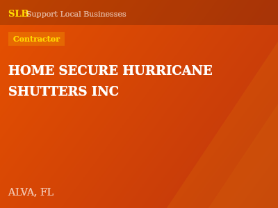 HOME SECURE HURRICANE SHUTTERS INC — Contractor in ALVA, FL