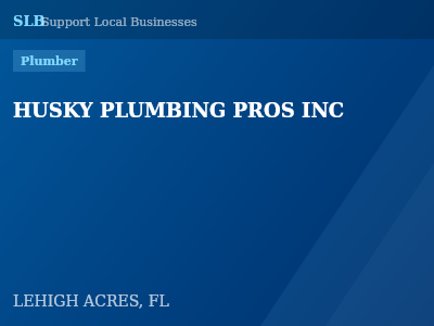 HUSKY PLUMBING PROS INC — Plumber in LEHIGH ACRES, FL
