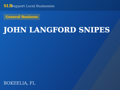 JOHN LANGFORD SNIPES — General Business in BOKEELIA, FL
