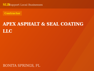 APEX ASPHALT & SEAL COATING LLC — Contractor in BONITA SPRINGS, FL