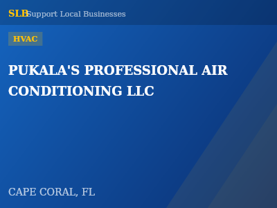 PUKALA'S PROFESSIONAL AIR CONDITIONING LLC — HVAC in CAPE CORAL, FL