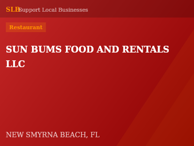 SUN BUMS FOOD AND RENTALS LLC — Restaurant in NEW SMYRNA BEACH, FL
