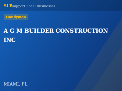 A G M BUILDER CONSTRUCTION INC — Handyman in MIAMI, FL