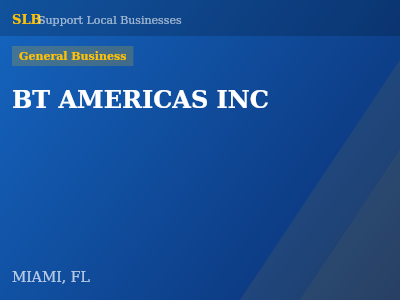 BT AMERICAS INC — General Business in MIAMI, FL