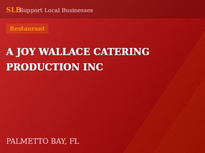 A JOY WALLACE CATERING PRODUCTION INC — Restaurant in PALMETTO BAY, FL