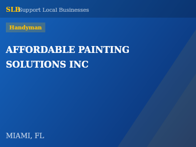 AFFORDABLE PAINTING SOLUTIONS INC — Handyman in MIAMI, FL
