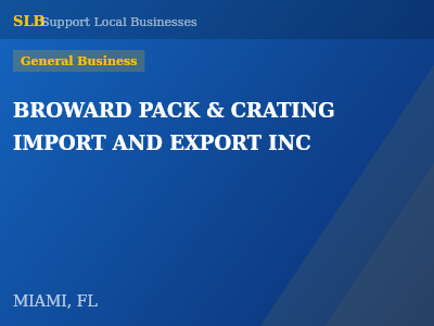 BROWARD PACK & CRATING IMPORT AND EXPORT INC — General Business in MIAMI, FL