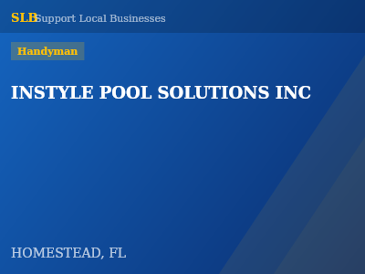 INSTYLE POOL SOLUTIONS INC — Handyman in HOMESTEAD, FL