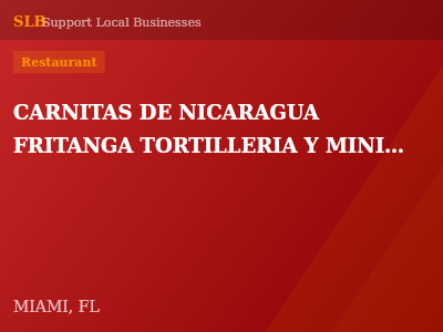 CARNITAS DE NICARAGUA FRITANGA TORTILLERIA Y MINI MARKET INC — Restaurant in MIAMI, FL