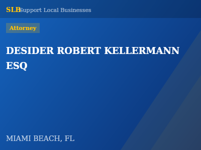 DESIDER ROBERT KELLERMANN ESQ — Attorney in MIAMI BEACH, FL