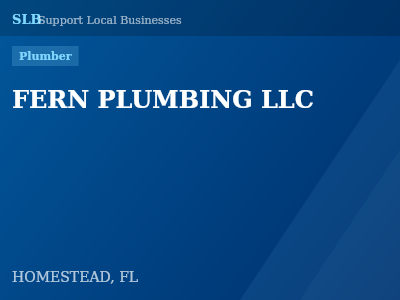 FERN PLUMBING LLC — Plumber in HOMESTEAD, FL