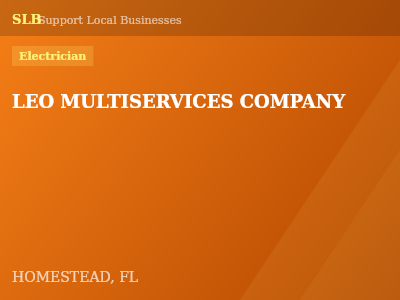 LEO MULTISERVICES COMPANY — Electrician in HOMESTEAD, FL
