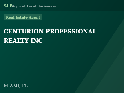 CENTURION PROFESSIONAL REALTY INC — Real Estate Agent in MIAMI, FL