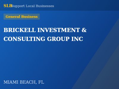 BRICKELL INVESTMENT & CONSULTING GROUP INC — General Business in MIAMI BEACH, FL