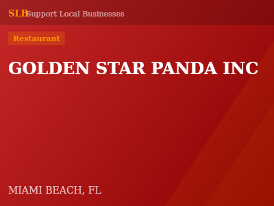 GOLDEN STAR PANDA INC — Restaurant in MIAMI BEACH, FL