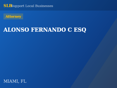 ALONSO FERNANDO C ESQ — Attorney in MIAMI, FL
