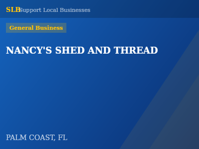 NANCY'S SHED AND THREAD — General Business in PALM COAST, FL