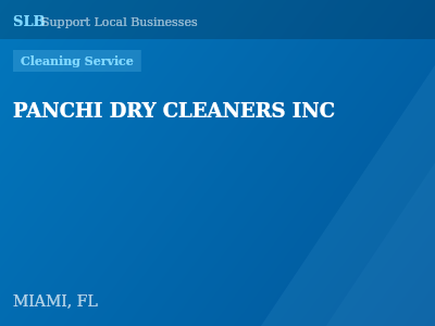 PANCHI DRY CLEANERS INC — Cleaning Service in MIAMI, FL