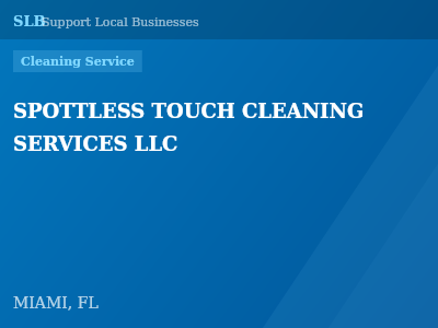 SPOTTLESS TOUCH CLEANING SERVICES LLC — Cleaning Service in MIAMI, FL