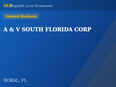 A & V SOUTH FLORIDA CORP — General Business in DORAL, FL