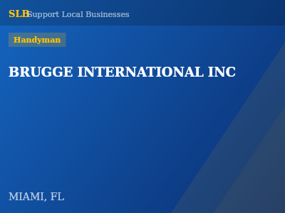 BRUGGE INTERNATIONAL INC — Handyman in MIAMI, FL