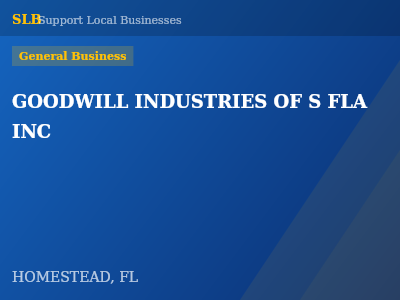 GOODWILL INDUSTRIES OF S FLA INC — General Business in HOMESTEAD, FL