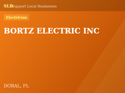 BORTZ ELECTRIC INC — Electrician in DORAL, FL