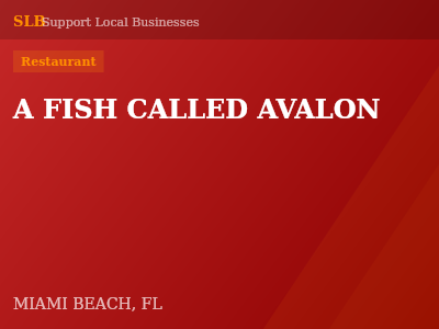 A FISH CALLED AVALON — Restaurant in MIAMI BEACH, FL