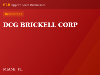 DCG BRICKELL CORP — Restaurant in MIAMI, FL