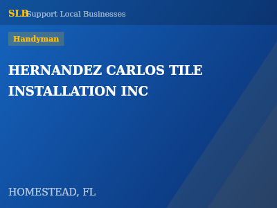 HERNANDEZ CARLOS TILE INSTALLATION INC — Handyman in HOMESTEAD, FL