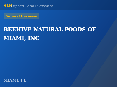 BEEHIVE NATURAL FOODS OF MIAMI, INC — General Business in MIAMI, FL