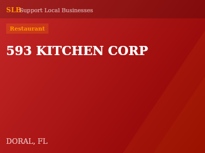 593 KITCHEN CORP — Restaurant in DORAL, FL