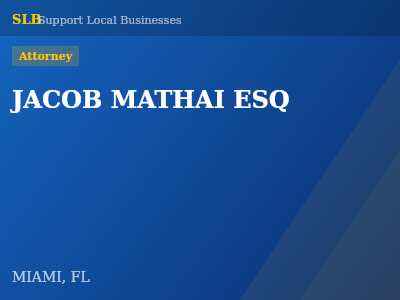 JACOB MATHAI ESQ — Attorney in MIAMI, FL