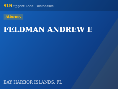 FELDMAN ANDREW E — Attorney in BAY HARBOR ISLANDS, FL