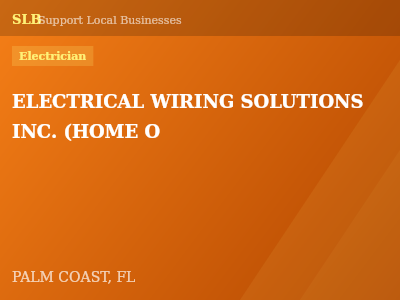 ELECTRICAL WIRING SOLUTIONS INC. (HOME O — Electrician in PALM COAST, FL